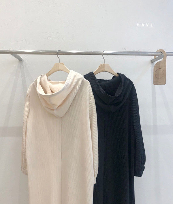 HAVE - Korean Women Fashion - #Kfashion - Every Pleats Hood One-piece - 5