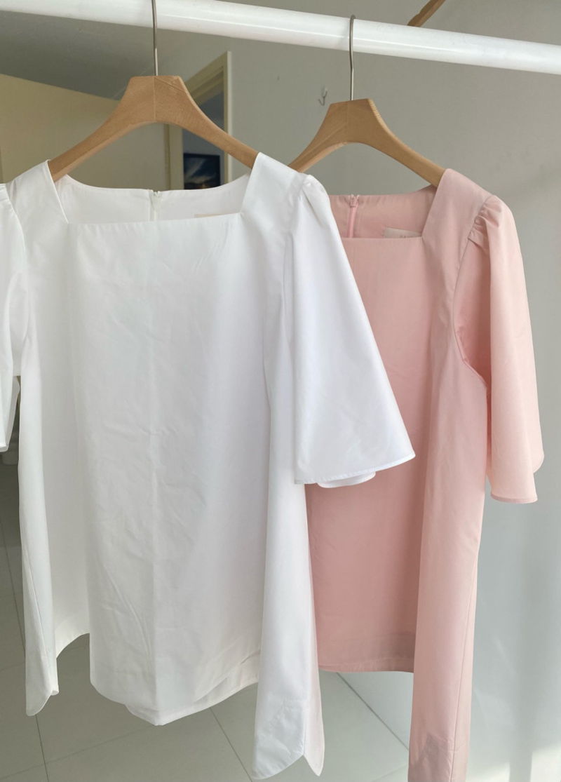 HAVE - Korean Women Fashion - #Kfashion - Belle Square Blouse - 3