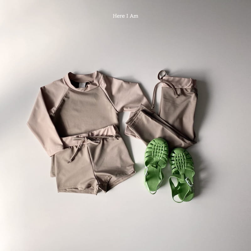 HERE I AM - Korean Children Fashion - #Kfashion4kids - Barney Rashguard Top Shorts Set - 5