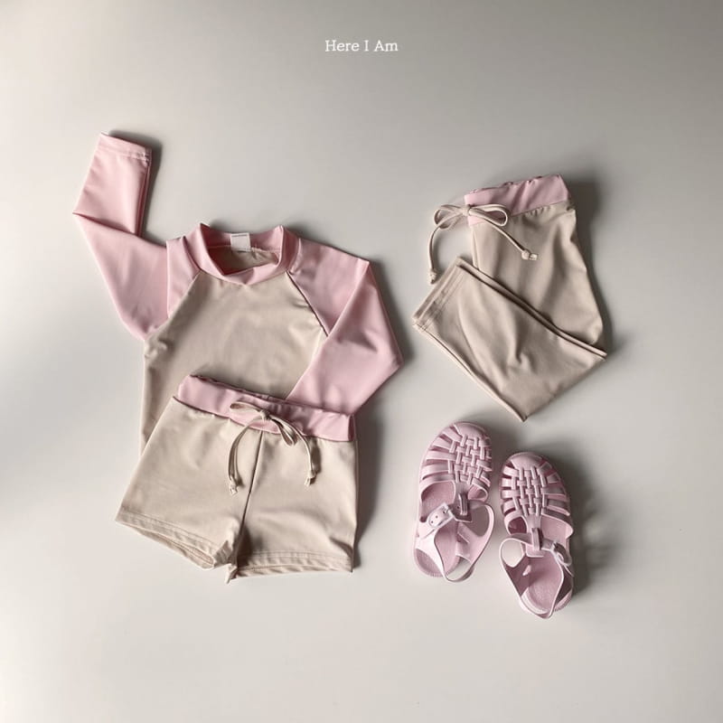 HERE I AM - Korean Children Fashion - #Kfashion4kids - Barney Rashguard Top Shorts Set - 6