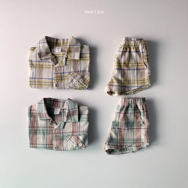 HERE I AM - Korean Children Fashion - #Kfashion4kids - Croiffle Check Top Bottom Set - 10