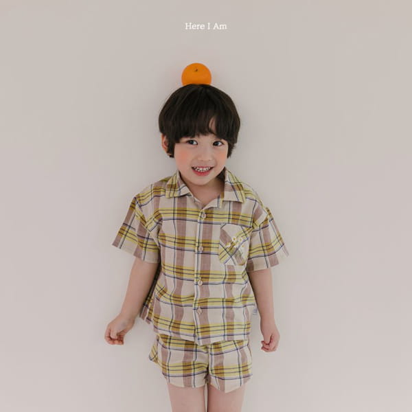 HERE I AM - Korean Children Fashion - #Kfashion4kids - Croiffle Check Top Bottom Set - 2