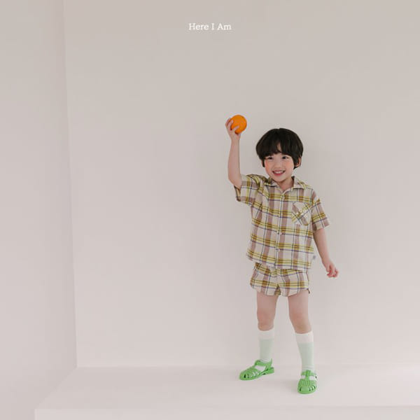 HERE I AM - Korean Children Fashion - #Kfashion4kids - Croiffle Check Top Bottom Set - 4