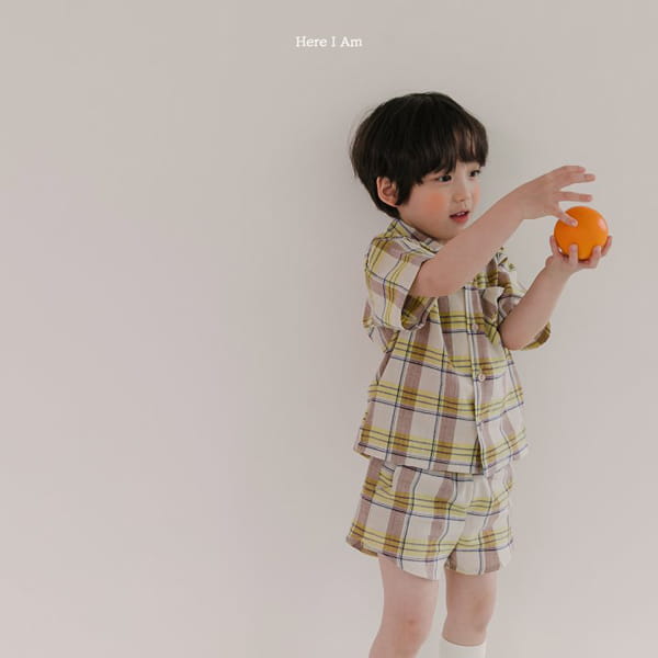 HERE I AM - Korean Children Fashion - #Kfashion4kids - Croiffle Check Top Bottom Set - 5
