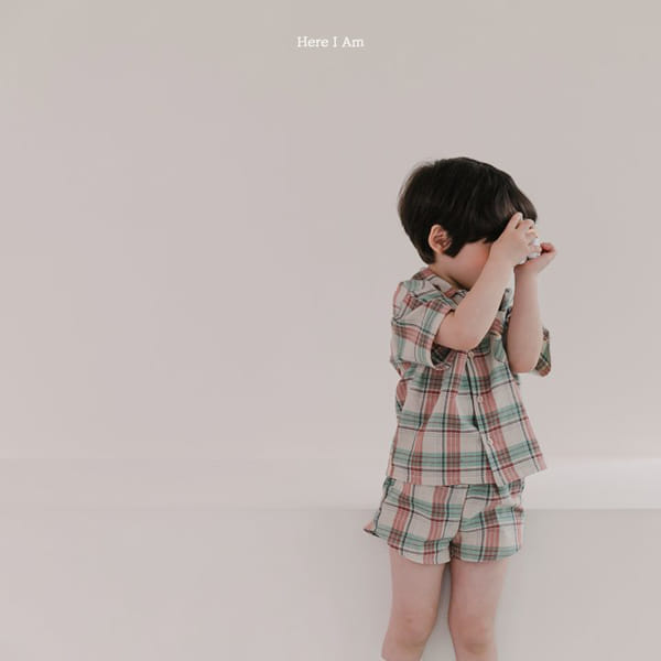 HERE I AM - Korean Children Fashion - #Kfashion4kids - Croiffle Check Top Bottom Set - 6