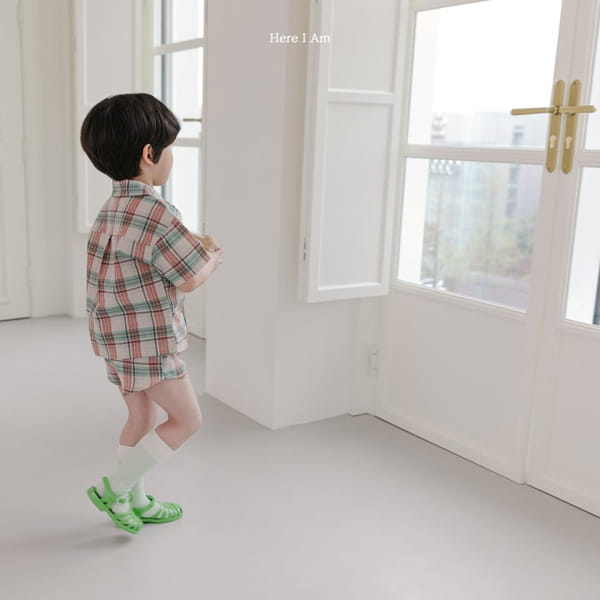 HERE I AM - Korean Children Fashion - #Kfashion4kids - Croiffle Check Top Bottom Set - 7