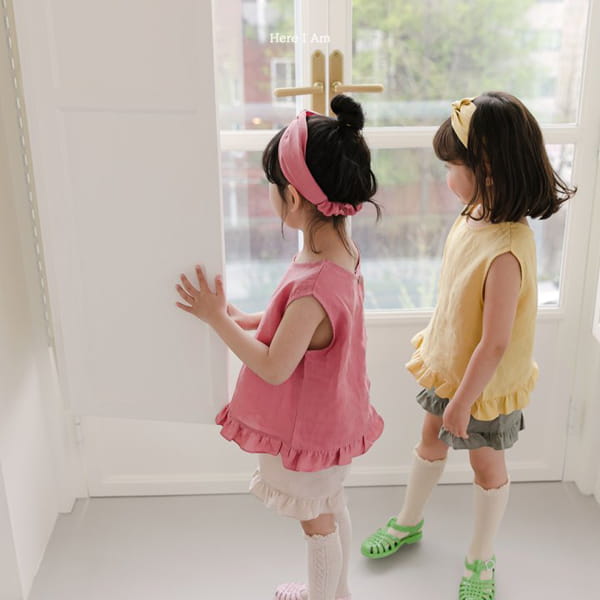 HERE I AM - Korean Children Fashion - #Kfashion4kids - Dear Linen Top Bottom Set - 2