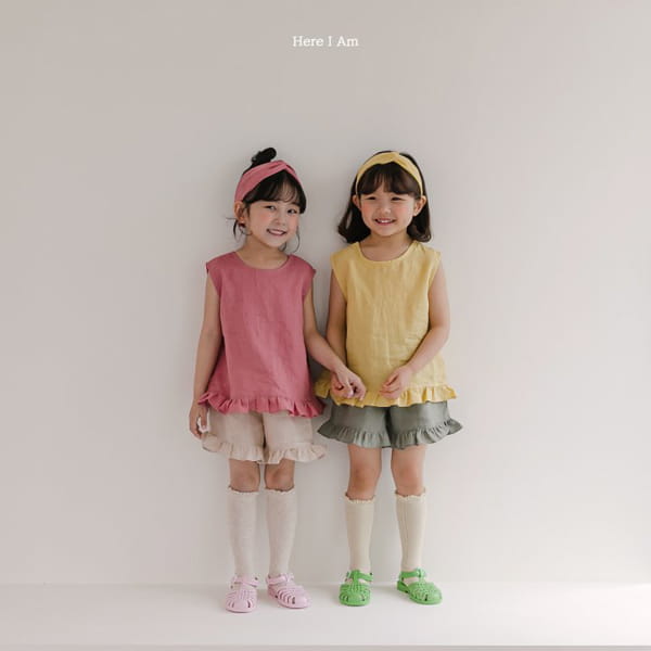 HERE I AM - Korean Children Fashion - #Kfashion4kids - Dear Linen Top Bottom Set - 3