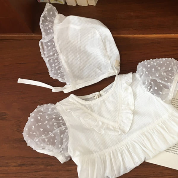 HI BYEBEBE - Korean Children Fashion - #Kfashion4kids - Dots Snow Flower Bonnet