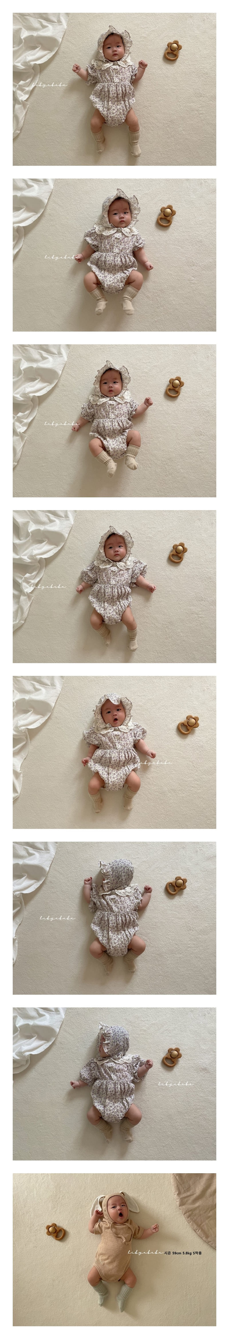 HI BYEBEBE - Korean Children Fashion - #Kfashion4kids - Saffron Lace Collar Bodysuit with Bonnet - 2