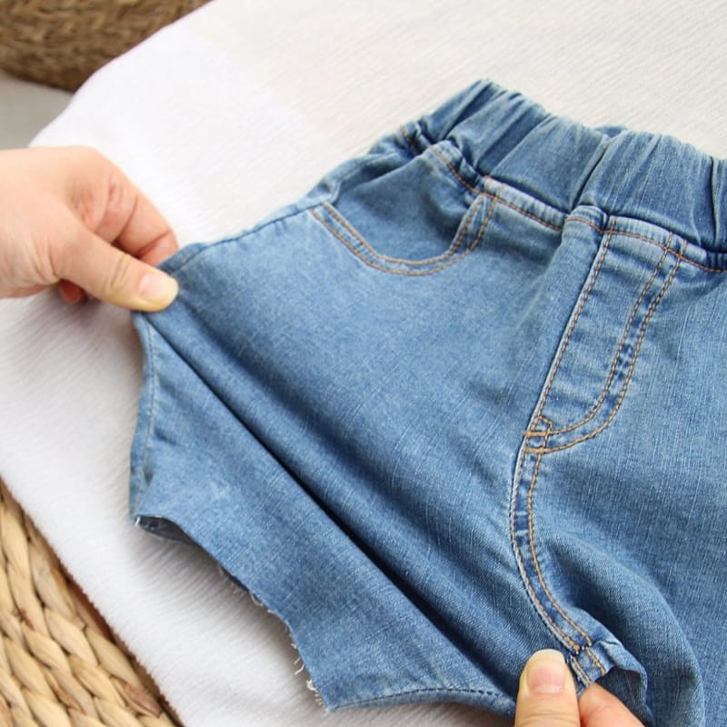 J-ROOM - Korean Children Fashion - #Kfashion4kids - Span Denim Shorts - 5