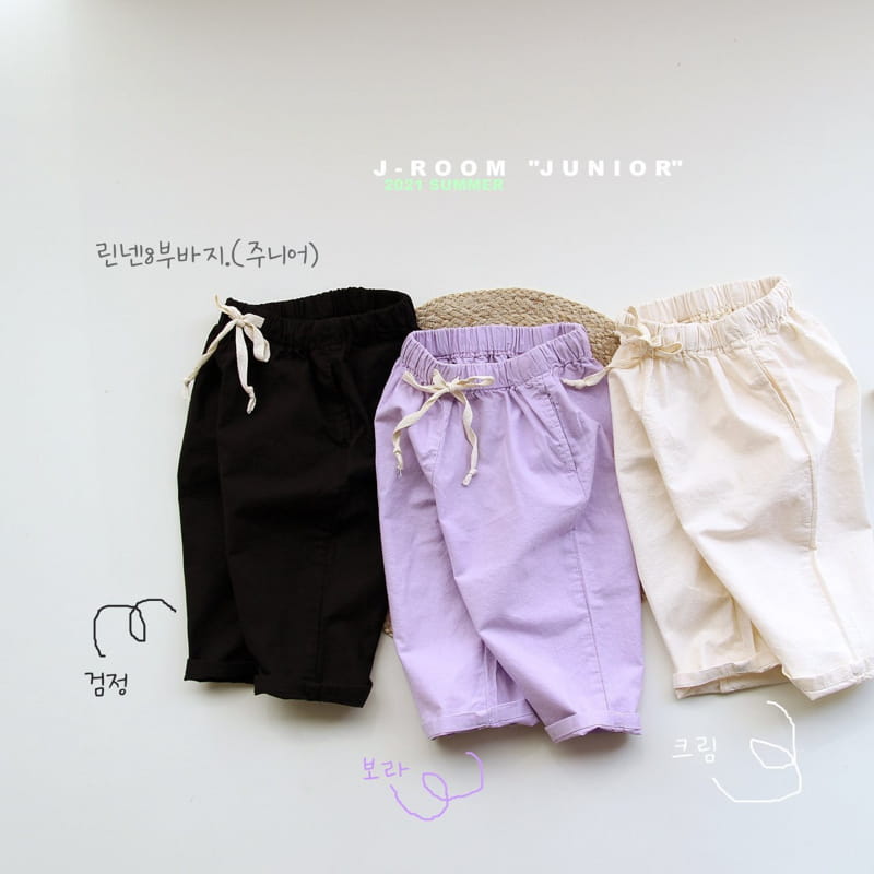 J-ROOM - Korean Children Fashion - #Kfashion4kids - Linen Capri Pants - 3