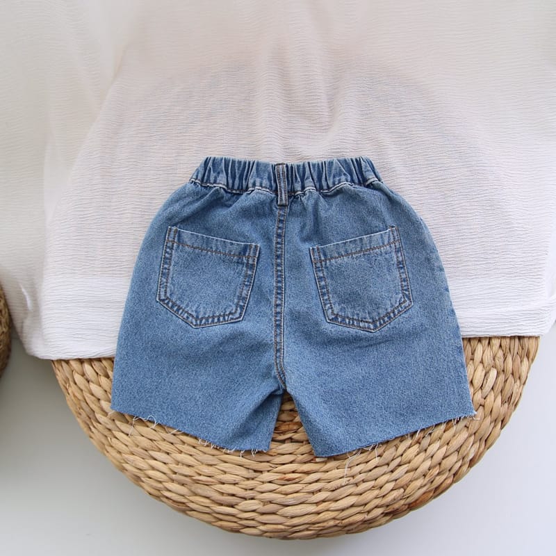 J-ROOM - Korean Children Fashion - #Kfashion4kids - Open Denim Shorts - 4