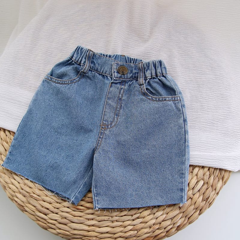 J-ROOM - Korean Children Fashion - #Kfashion4kids - Open Denim Shorts - 5