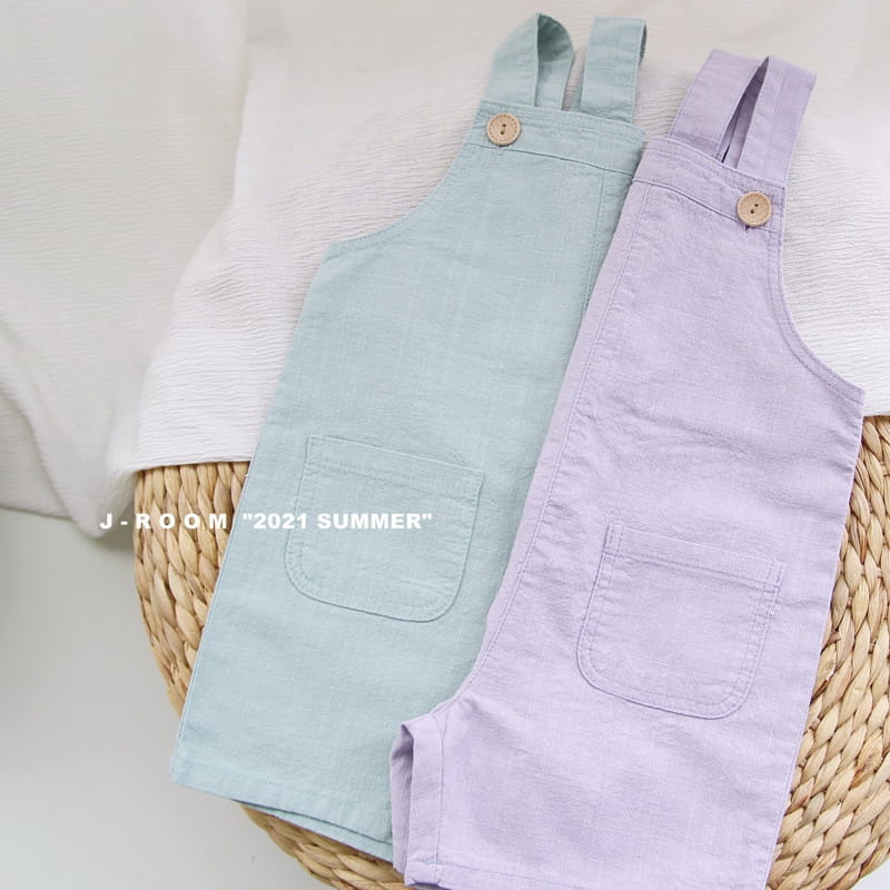 J-ROOM - Korean Children Fashion - #Kfashion4kids - Linen Dungarees Shorts - 3