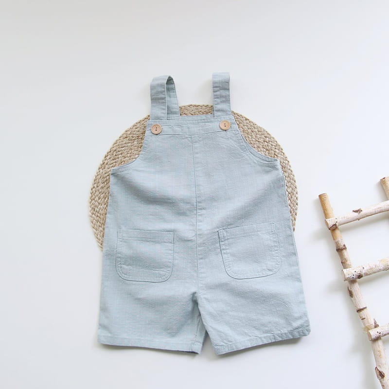 J-ROOM - Korean Children Fashion - #Kfashion4kids - Linen Dungarees Shorts - 4