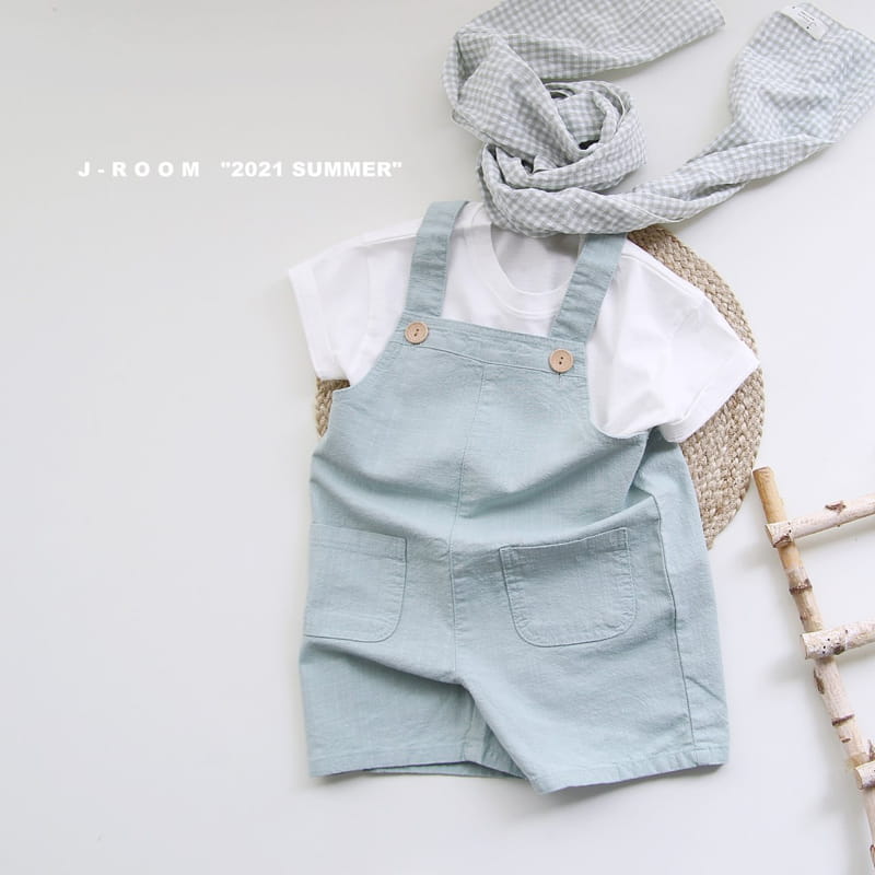 J-ROOM - Korean Children Fashion - #Kfashion4kids - Linen Dungarees Shorts - 6