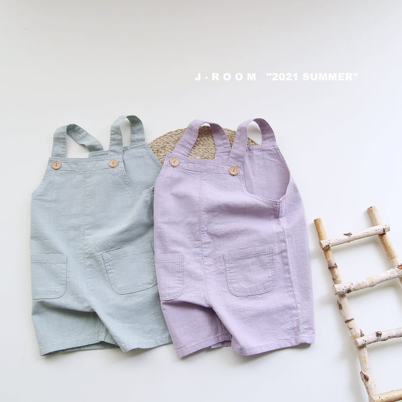 J-ROOM - Korean Children Fashion - #Kfashion4kids - Linen Dungarees Shorts - 9