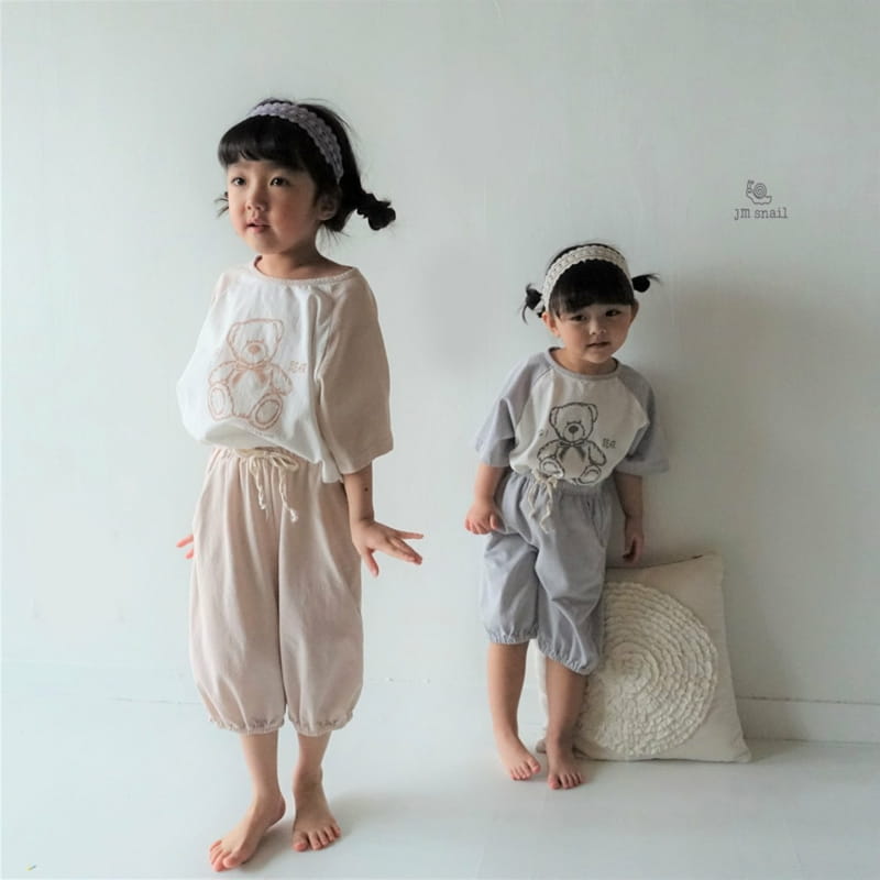 JM SNAIL - Korean Children Fashion - #Kfashion4kids - Raglan Bear Top Bottom Set