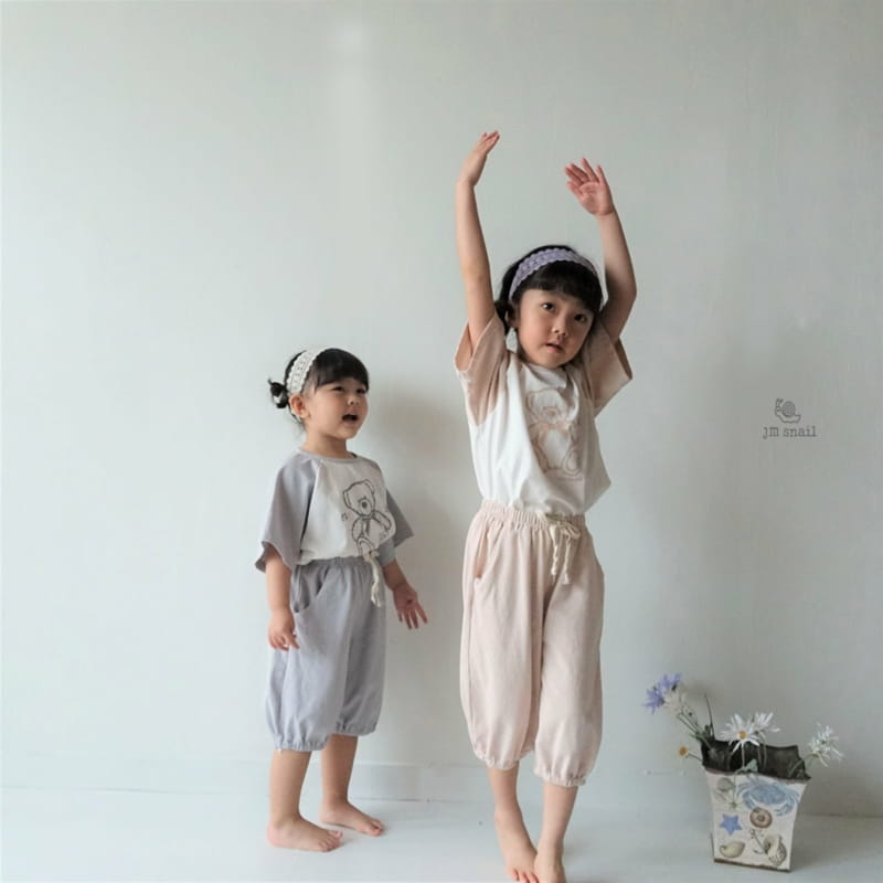JM SNAIL - Korean Children Fashion - #Kfashion4kids - Raglan Bear Top Bottom Set - 10