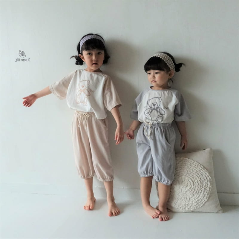 JM SNAIL - Korean Children Fashion - #Kfashion4kids - Raglan Bear Top Bottom Set - 3