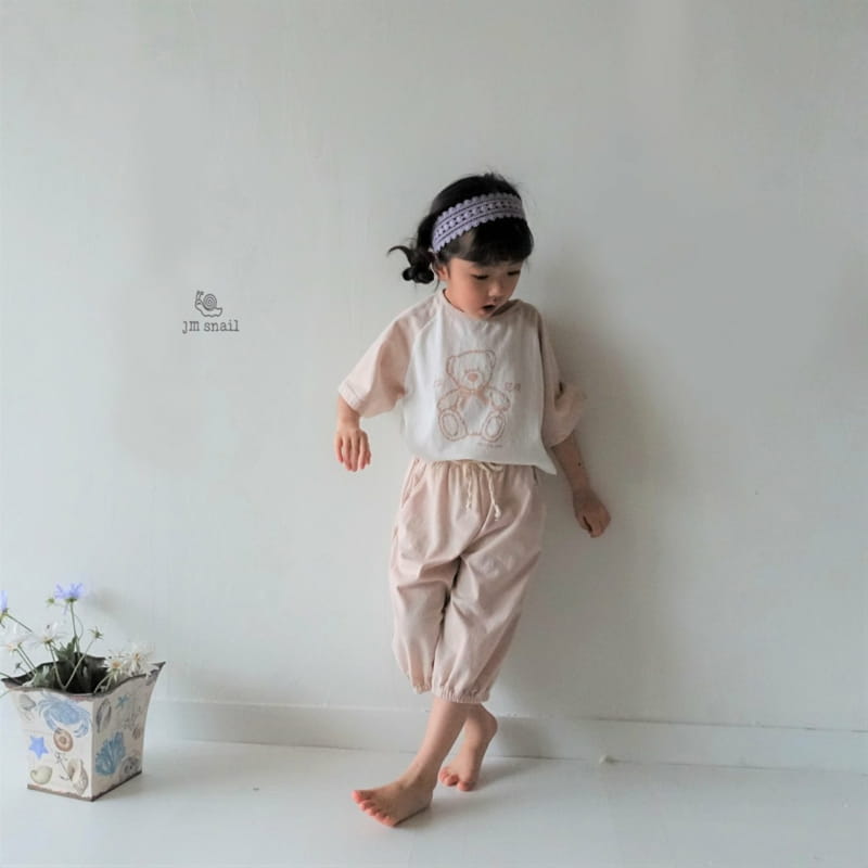 JM SNAIL - Korean Children Fashion - #Kfashion4kids - Raglan Bear Top Bottom Set - 4