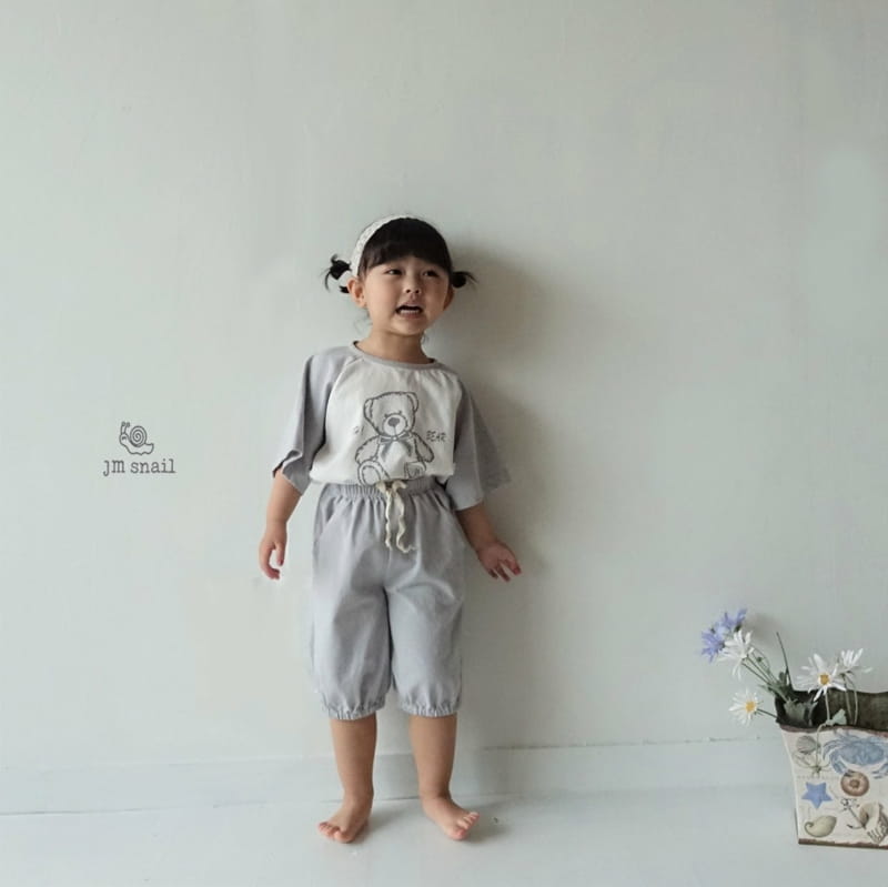 JM SNAIL - Korean Children Fashion - #Kfashion4kids - Raglan Bear Top Bottom Set - 6