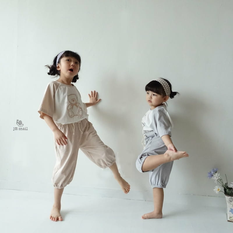 JM SNAIL - Korean Children Fashion - #Kfashion4kids - Raglan Bear Top Bottom Set - 9