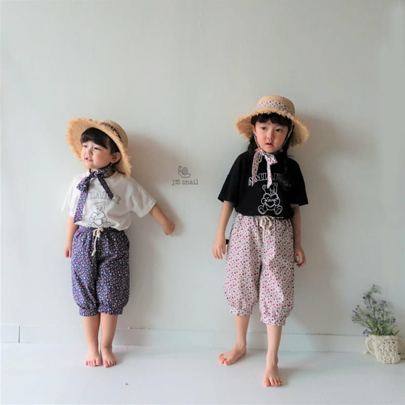 JM SNAIL - Korean Children Fashion - #Kfashion4kids - Cows Flower Capri Pants - 10