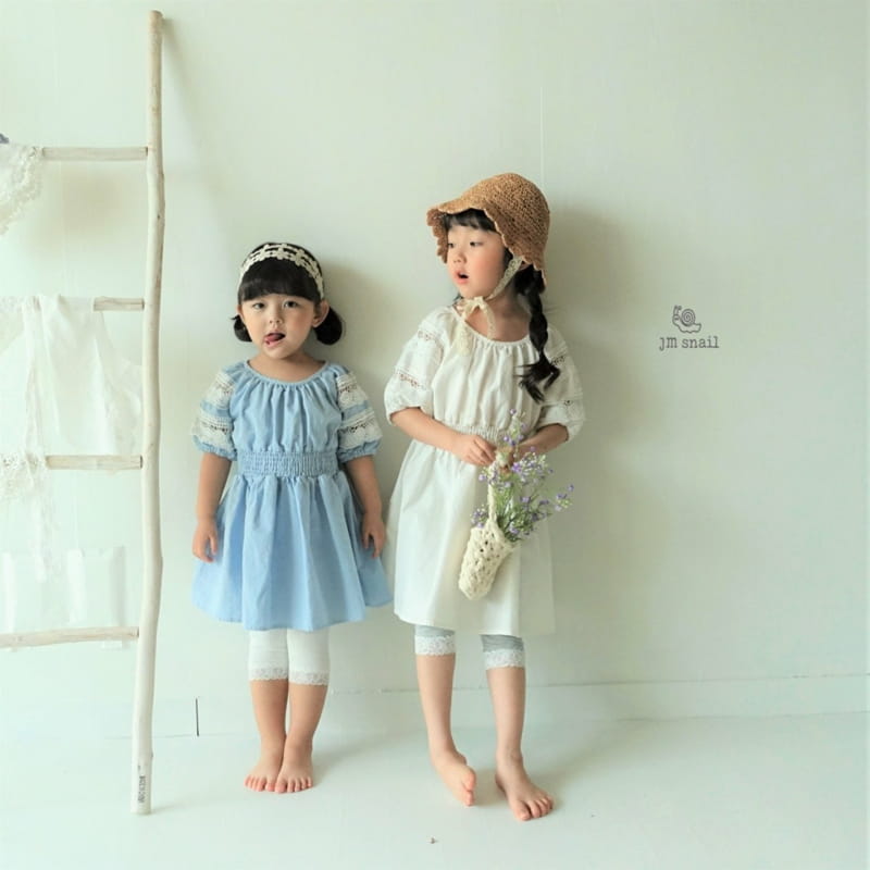 JM SNAIL - Korean Children Fashion - #Kfashion4kids - Lace Smocked One-piece - 2