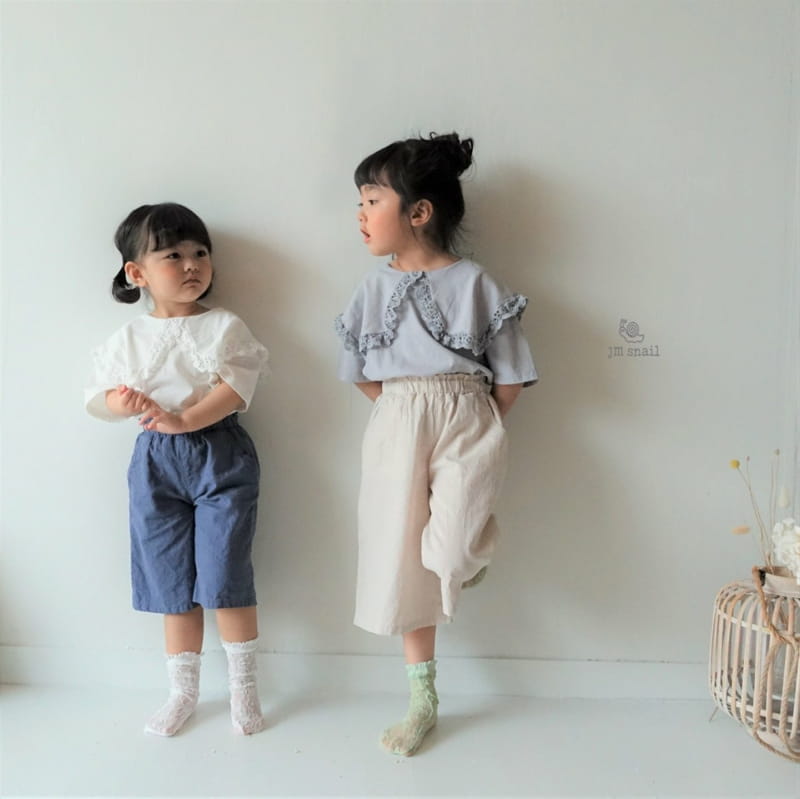 JM SNAIL - Korean Children Fashion - #Kfashion4kids - Big Collar Lace Tee - 10
