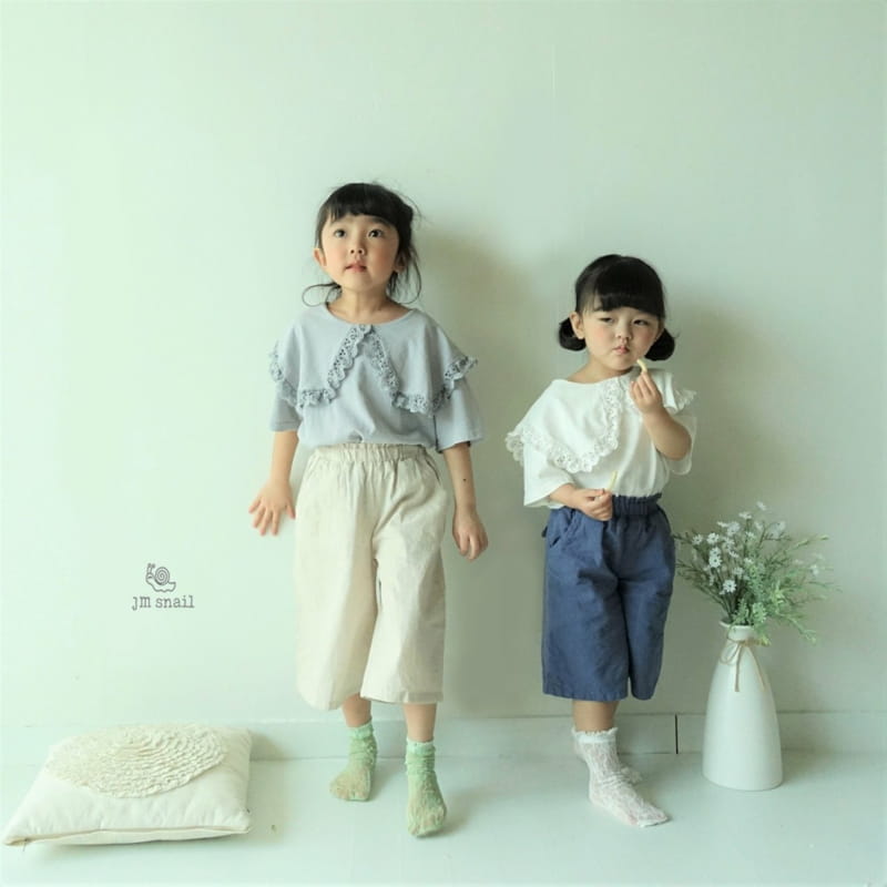 JM SNAIL - Korean Children Fashion - #Kfashion4kids - Big Collar Lace Tee - 3