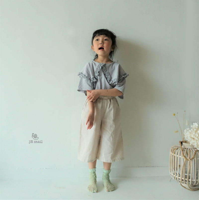JM SNAIL - Korean Children Fashion - #Kfashion4kids - Big Collar Lace Tee - 4