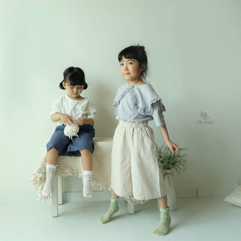 JM SNAIL - Korean Children Fashion - #Kfashion4kids - Big Collar Lace Tee - 5
