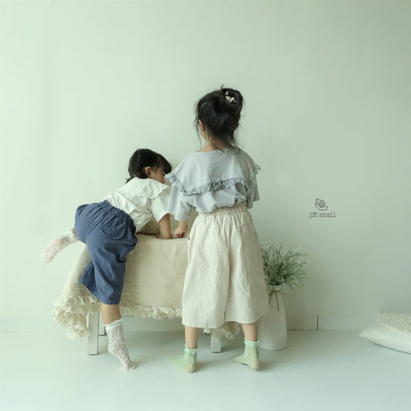 JM SNAIL - Korean Children Fashion - #Kfashion4kids - Big Collar Lace Tee - 7
