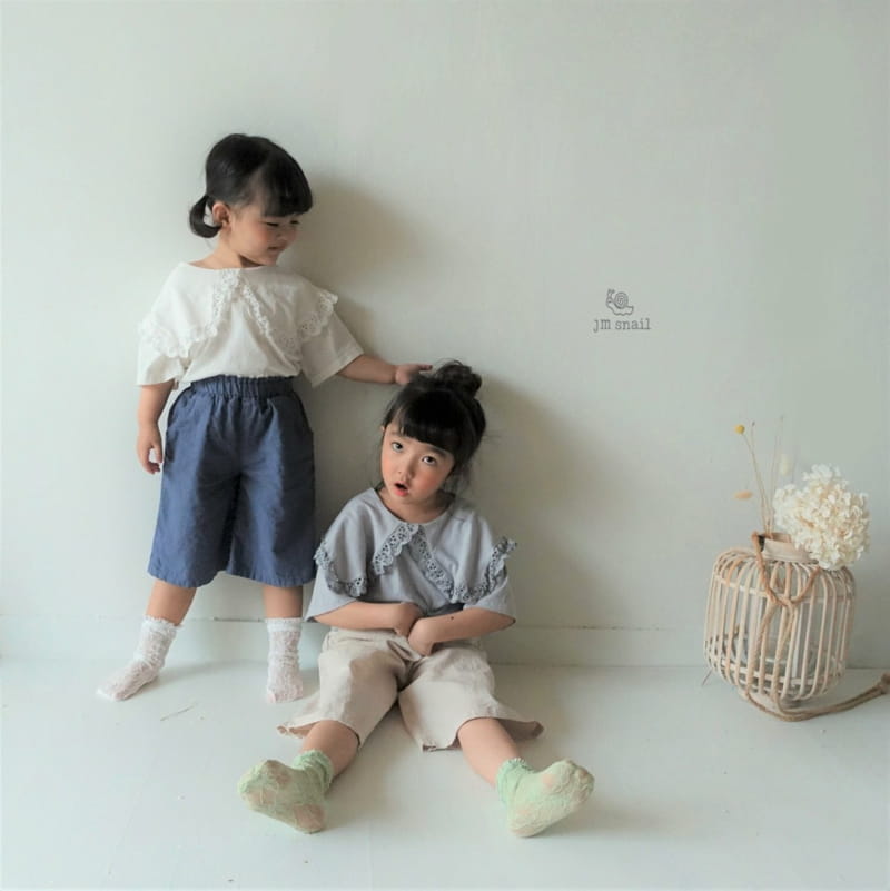 JM SNAIL - Korean Children Fashion - #Kfashion4kids - Big Collar Lace Tee - 8