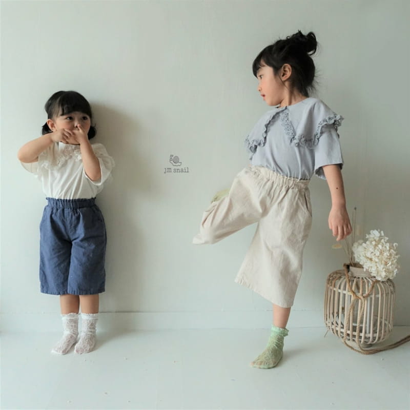 JM SNAIL - Korean Children Fashion - #Kfashion4kids - Big Collar Lace Tee - 9