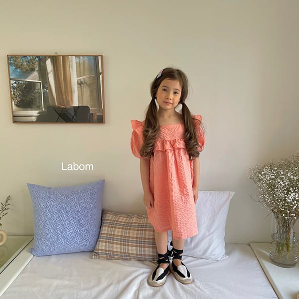 LABOM - Korean Children Fashion - #Kfashion4kids - Square Frill Mini One-piece - 6