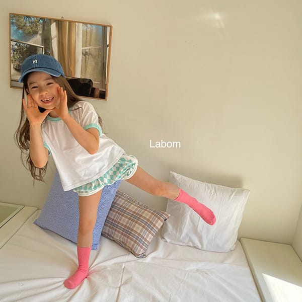 LABOM - Korean Children Fashion - #Kfashion4kids - Check Top Bottom Set - 6