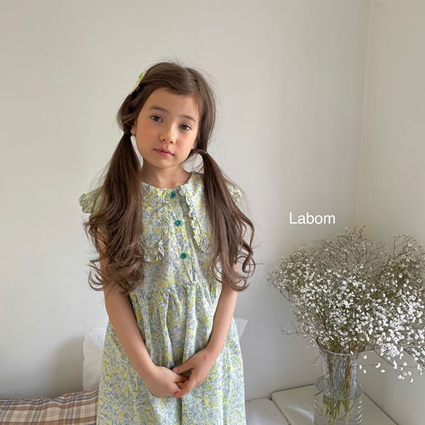 LABOM - Korean Children Fashion - #Kfashion4kids - Rose Big Collar One-piece