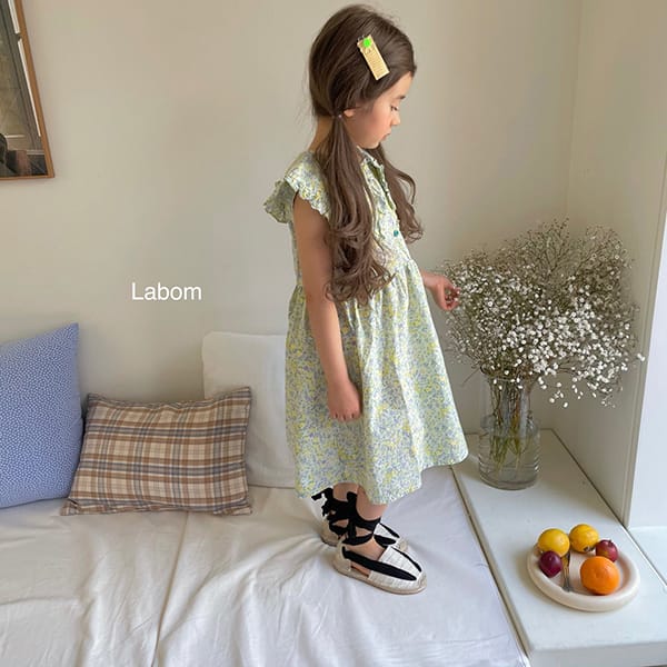 LABOM - Korean Children Fashion - #Kfashion4kids - Rose Big Collar One-piece - 5