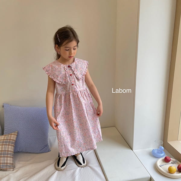 LABOM - Korean Children Fashion - #Kfashion4kids - Rose Big Collar One-piece - 6