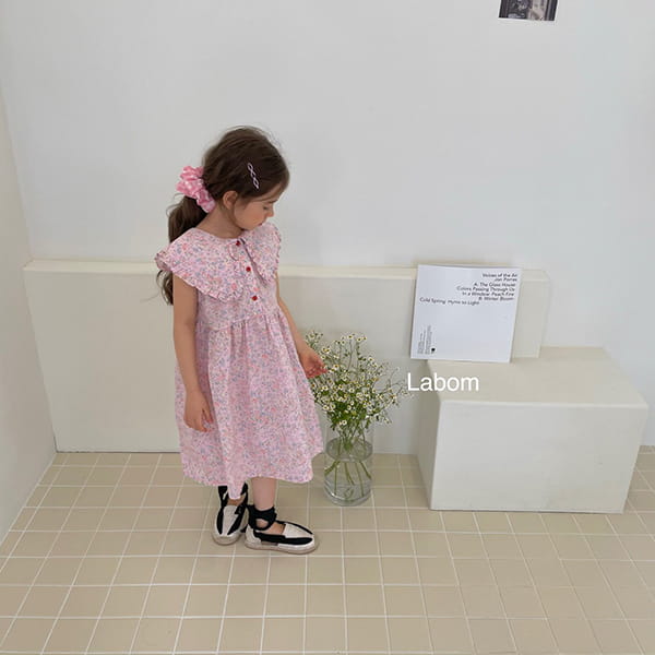 LABOM - Korean Children Fashion - #Kfashion4kids - Rose Big Collar One-piece - 7