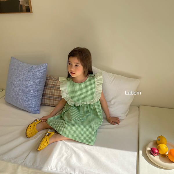 LABOM - Korean Children Fashion - #Kfashion4kids - Check Frill Sleeveless One-piece - 10