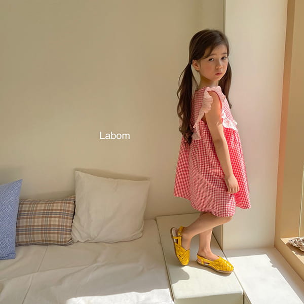 LABOM - Korean Children Fashion - #Kfashion4kids - Check Frill Sleeveless One-piece - 4