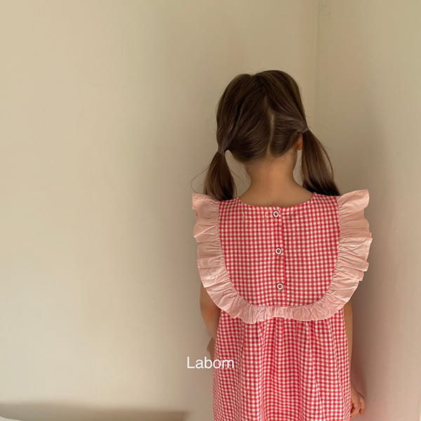 LABOM - Korean Children Fashion - #Kfashion4kids - Check Frill Sleeveless One-piece - 5