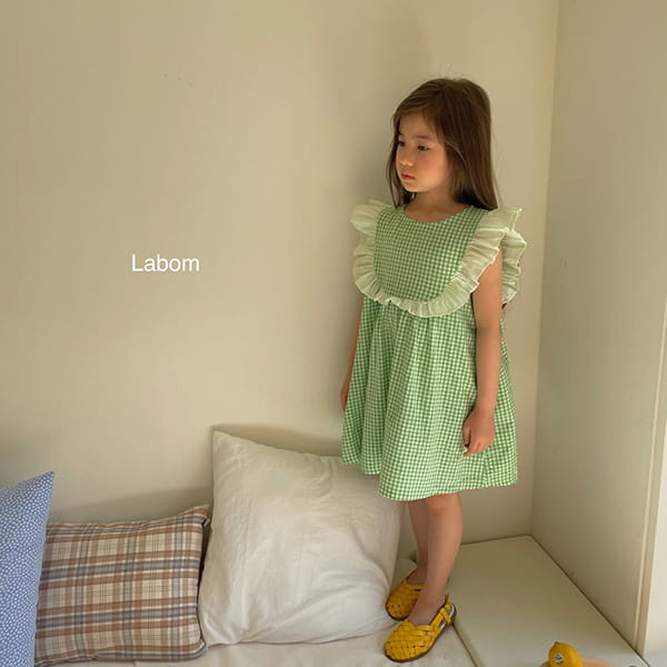 LABOM - Korean Children Fashion - #Kfashion4kids - Check Frill Sleeveless One-piece - 7