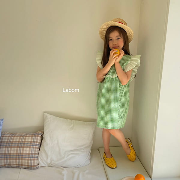 LABOM - Korean Children Fashion - #Kfashion4kids - Check Frill Sleeveless One-piece - 8