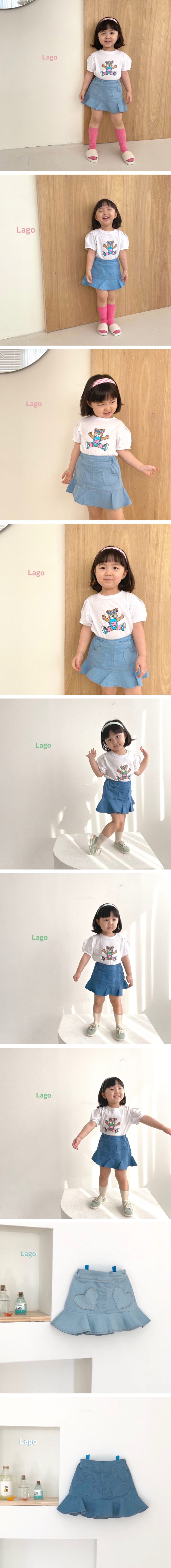 LAGO - Korean Children Fashion - #Kfashion4kids - Summer Heart Denim Skirt