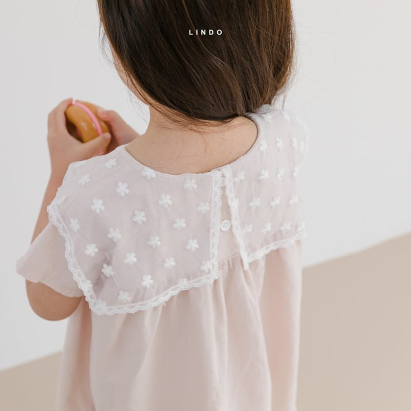 LINDO - Korean Children Fashion - #Kfashion4kids - Embroidery Flower Collar One-piece - 8